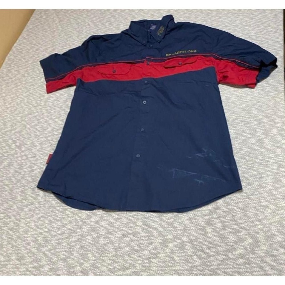 Barcelona FCB blue shirt with red horizontal stripe Men XL. SKU-B663